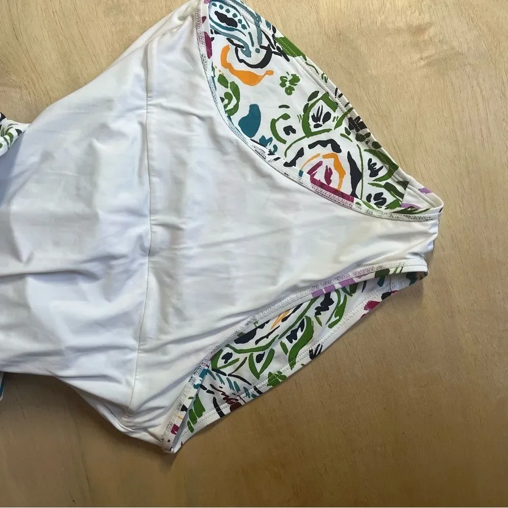Anne Cole Sz 6 Floral Halter One Piece Swimsuit Multicolor Bright Garden Print - Picture 7 of 15